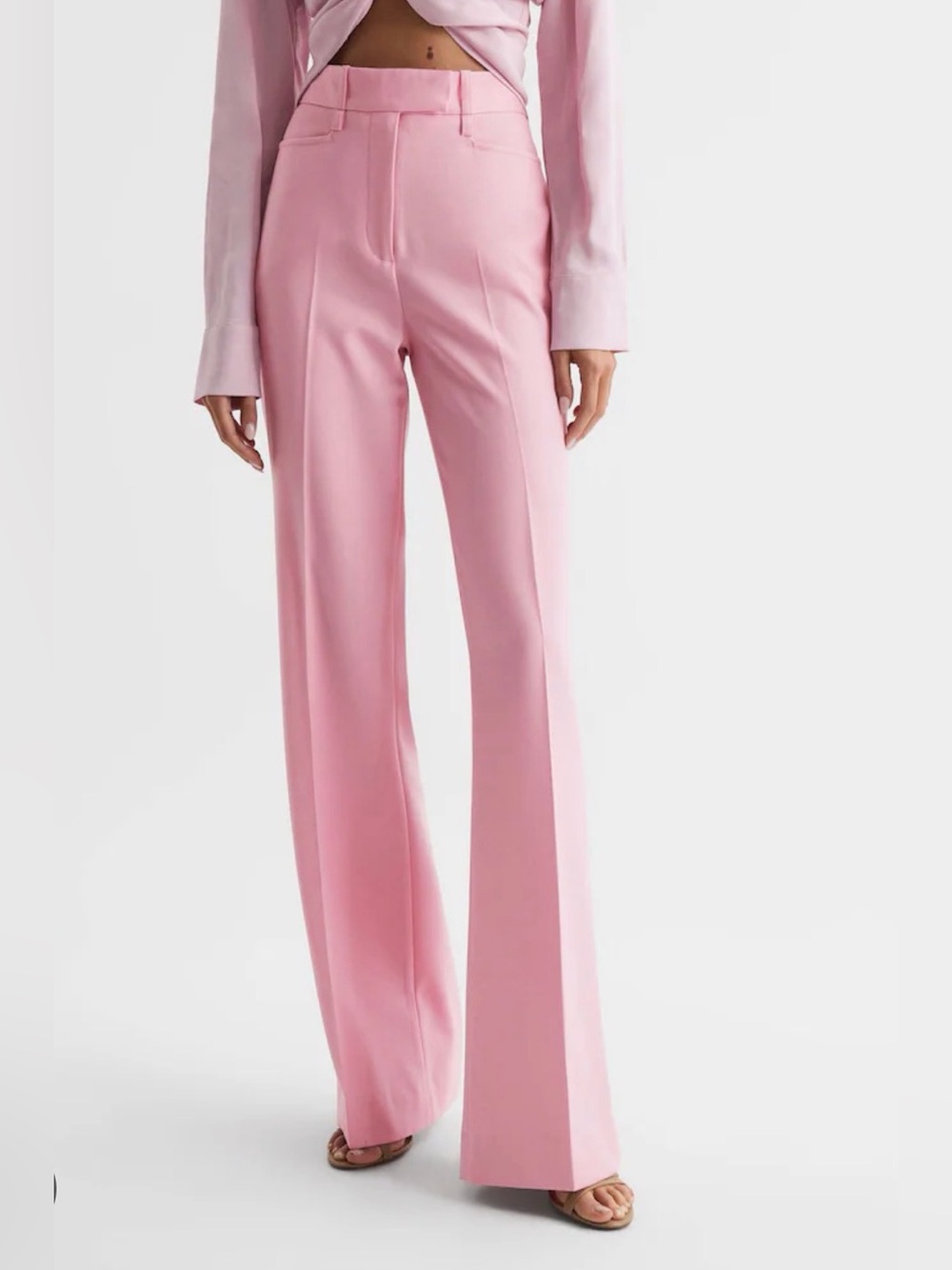 Reiss Blair Wool Blend Wide Leg Trousers NWT Size 4 |High Rise Tailored Workwear